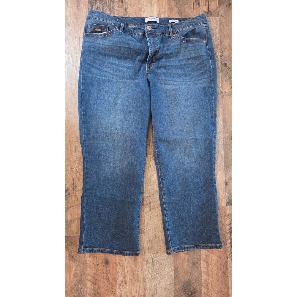 Nine West Jeans Chrystie Capri Womens 16 Medium Wash Denim Cropped Pants NEW